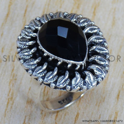 Black Onyx 925 Sterling Silver Ring (SJWR-751)