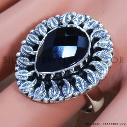 Black Onyx 925 Sterling Silver Ring (SJWR-751)