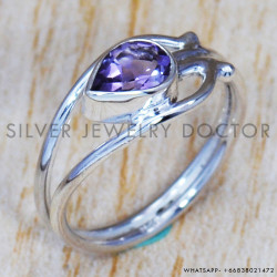 Amethyst 925 Sterling Silver Ring (SJWR-754)