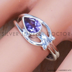 Amethyst 925 Sterling Silver Ring (SJWR-754)