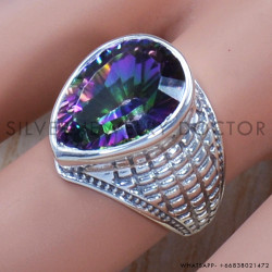 Mystic Topaz 925 Sterling Silver Ring (SJWR-757)