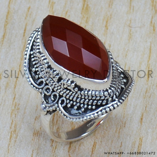 Carnelian 925 Sterling Silver Ring (SJWR-758) Carnelian 925 Sterling Silver Ring (SJWR-758)