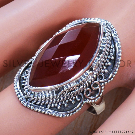 Carnelian 925 Sterling Silver Ring (SJWR-758) Carnelian 925 Sterling Silver Ring (SJWR-758)