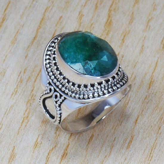 Amazing Look Jewelry Emerald Gemstone 925 Sterling Silver Ring SJWR-763