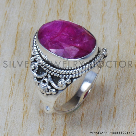 Pure 925 Sterling Silver Jewelry Ruby Gemstone Wholesale Fine Rings SJWR-764 Pure 925 Sterling Silver Jewelry Ruby Gemstone Wholesale Fine Rings SJWR-764