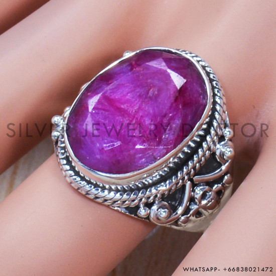 Pure 925 Sterling Silver Jewelry Ruby Gemstone Wholesale Fine Rings SJWR-764 Pure 925 Sterling Silver Jewelry Ruby Gemstone Wholesale Fine Rings SJWR-764