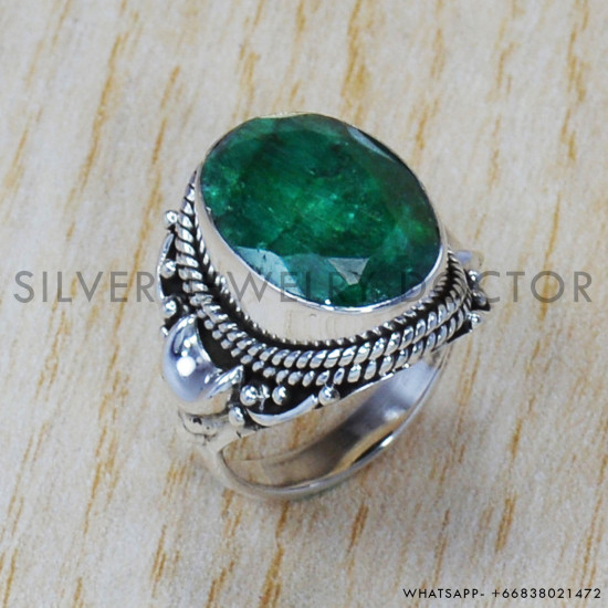 Emerald 925 Sterling Silver Ring (SJWR-765) Emerald 925 Sterling Silver Ring (SJWR-765)