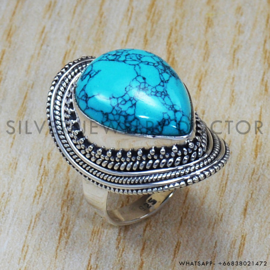 Turquoise 925 Sterling Silver Ring (SJWR-770) Turquoise 925 Sterling Silver Ring (SJWR-770)