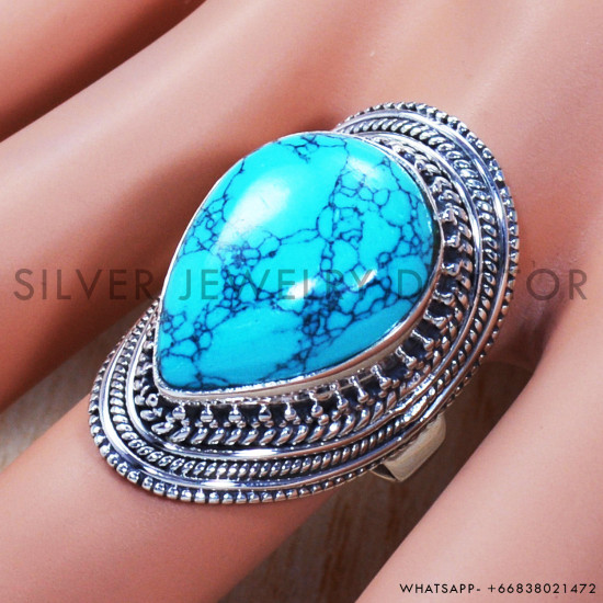 Turquoise 925 Sterling Silver Ring (SJWR-770) Turquoise 925 Sterling Silver Ring (SJWR-770)