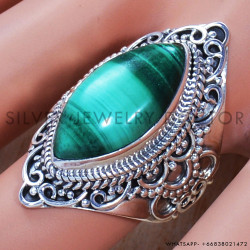 Malachite 925 Sterling Silver Ring (SJWR-778)