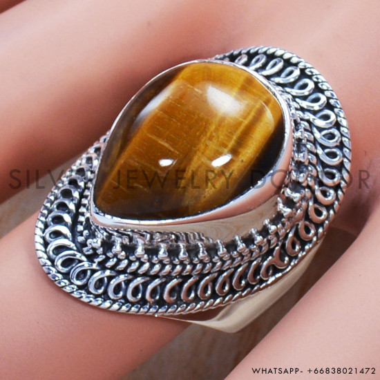 Tiger Eye Gemstone 925 Sterling Silver Wedding Jewelry Nice Rings SJWR-779 Tiger Eye Gemstone 925 Sterling Silver Wedding Jewelry Nice Rings SJWR-779