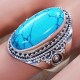 925 Sterling Silver Beautiful Jewelry Turquoise Gemstone Finger Ring SJWR-780