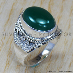 Green Onyx 925 Sterling Silver Ring (SJWR-783) Green Onyx 925 Sterling Silver Ring (SJWR-783)