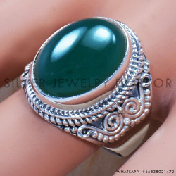 Green Onyx 925 Sterling Silver Ring (SJWR-783)