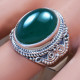 Authentic 925 Sterling Silver Green Onyx Gemstone Jewelry Ring SJWR-783