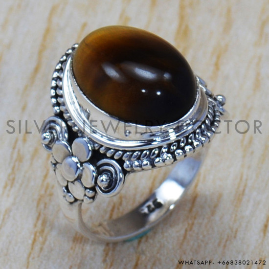 Tiger Eye 925 Sterling Silver Ring (SJWR-784) Tiger Eye 925 Sterling Silver Ring (SJWR-784)