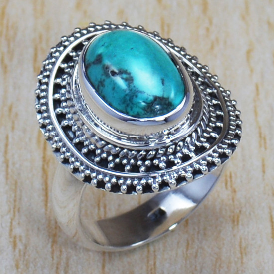 Beautiful Turquoise Gemstone 925 Sterling Silver Jewelry Fine Ring SJWR-787