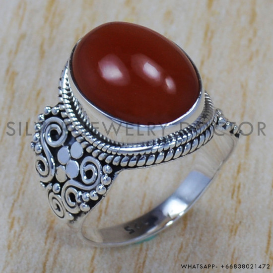 Carnelian 925 Sterling Silver Ring (SJWR-789) Carnelian 925 Sterling Silver Ring (SJWR-789)