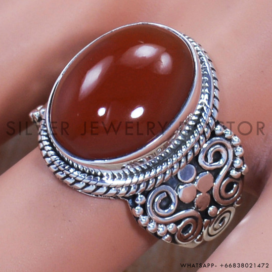 Carnelian 925 Sterling Silver Ring (SJWR-789) Carnelian 925 Sterling Silver Ring (SJWR-789)