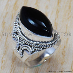 Black Onyx 925 Sterling Silver Ring (SJWR-790)