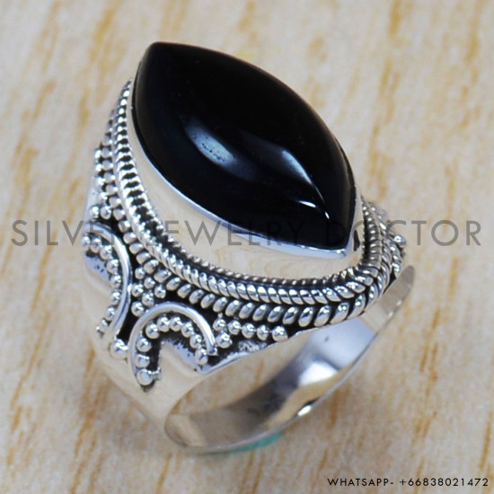 Black Onyx 925 Sterling Silver Ring (SJWR-790) Black Onyx 925 Sterling Silver Ring (SJWR-790)