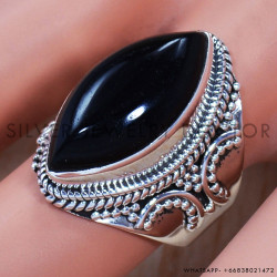 Black Onyx 925 Sterling Silver Ring (SJWR-790)