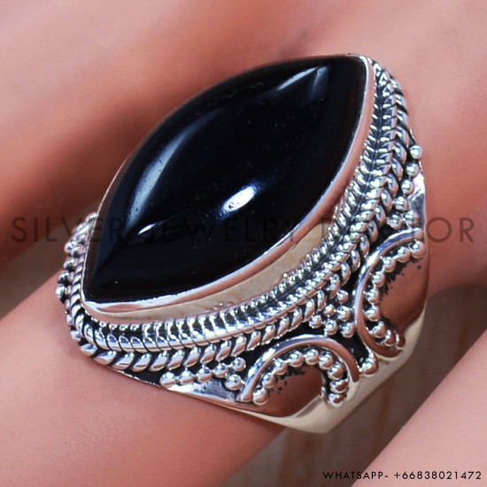 Black Onyx 925 Sterling Silver Ring (SJWR-790) Black Onyx 925 Sterling Silver Ring (SJWR-790)
