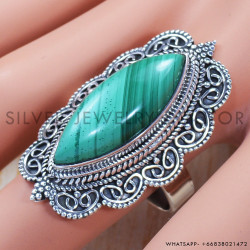 Malachite 925 Sterling Silver Ring (SJWR-795)