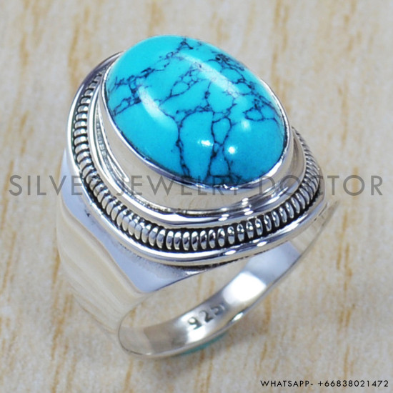 Turquoise 925 Sterling Silver Ring (SJWR-797) Turquoise 925 Sterling Silver Ring (SJWR-797)
