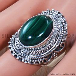 Malachite 925 Sterling Silver Ring (SJWR-798)