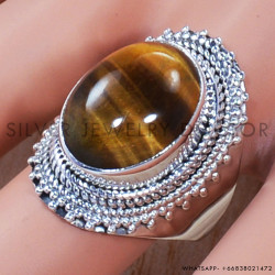 Tiger Eye 925 Sterling Silver Ring (SJWR-802)