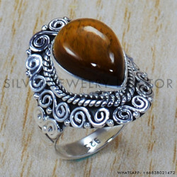 Tiger Eye 925 Sterling Silver Ring (SJWR-804)