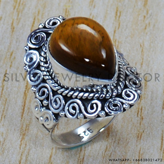 Tiger Eye 925 Sterling Silver Ring (SJWR-804) Tiger Eye 925 Sterling Silver Ring (SJWR-804)