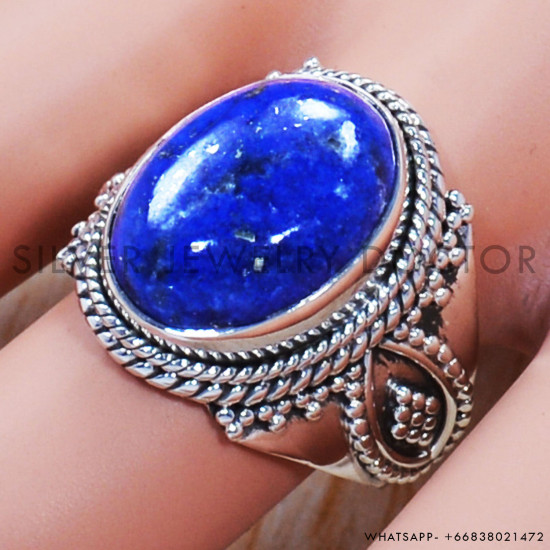 Pure 925 Sterling Silver Jewelry Lapis Lazuli Gemstone Wedding Rings SJWR-806 Pure 925 Sterling Silver Jewelry Lapis Lazuli Gemstone Wedding Rings SJWR-806