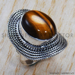Tiger Eye 925 Sterling Silver Ring (SJWR-809)