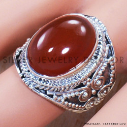 Carnelian 925 Sterling Silver Ring (SJWR-810)