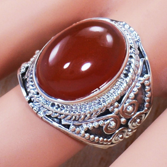 Carnelian Gemstone 925 Sterling Silver Fine Jewelry New Fashion Ring SJWR-810