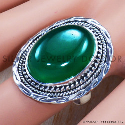 Green Onyx 925 Sterling Silver Ring (SJWR-813)