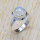 925 Real Sterling Silver Classic Look Jewelry Rainbow Moonstone Finger Ring SJWR-822