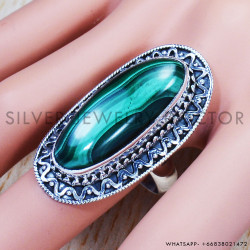 Vintage Look 925 Sterling Silver Jewelry Malachite Gemstone Unique Ring SJWR-824