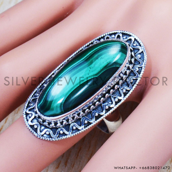 Malachite 925 Sterling Silver Ring (SJWR-824) Malachite 925 Sterling Silver Ring (SJWR-824)