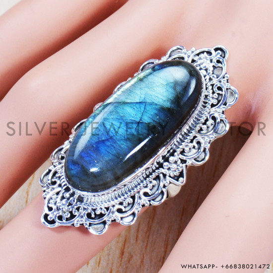 Labradorite 925 Sterling Silver Ring (SJWR-826)