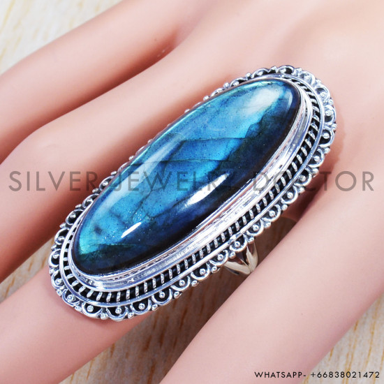 Labradorite 925 Sterling Silver Ring (SJWR-830) Labradorite 925 Sterling Silver Ring (SJWR-830)