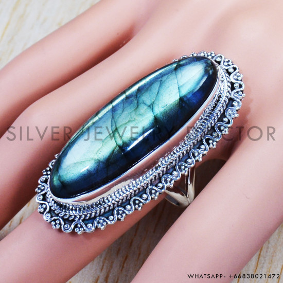 Labradorite 925 Sterling Silver Ring (SJWR-831) Labradorite 925 Sterling Silver Ring (SJWR-831)
