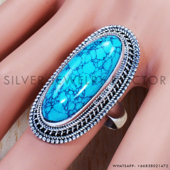 Turquoise 925 Sterling Silver Ring (SJWR-832) Turquoise 925 Sterling Silver Ring (SJWR-832)
