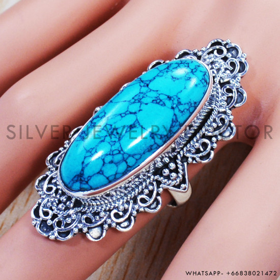 Turquoise 925 Sterling Silver Ring (SJWR-833) Turquoise 925 Sterling Silver Ring (SJWR-833)