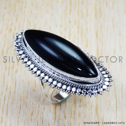 Black Onyx 925 Sterling Silver Ring (SJWR-837)