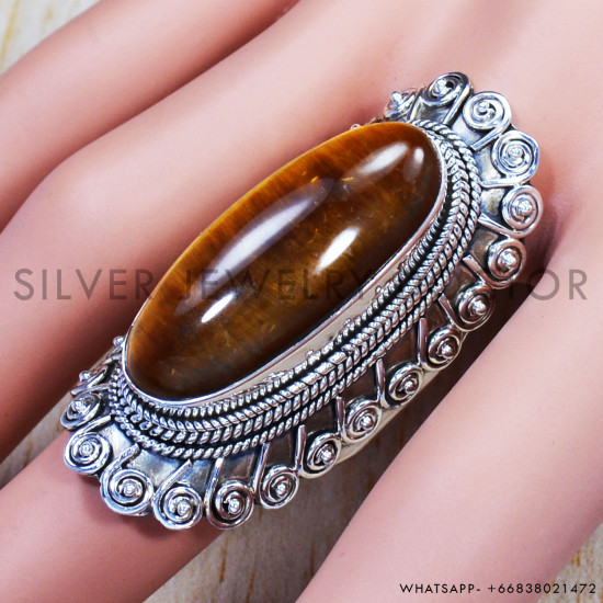 Tiger Eye 925 Sterling Silver Ring (SJWR-839) Tiger Eye 925 Sterling Silver Ring (SJWR-839)