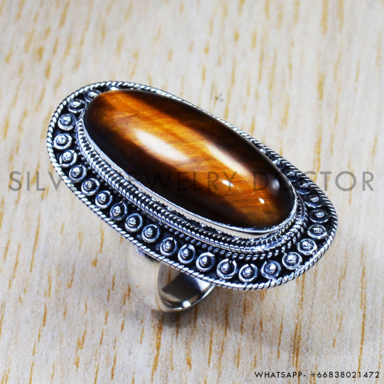 Tiger Eye 925 Sterling Silver Ring (SJWR-841) Tiger Eye 925 Sterling Silver Ring (SJWR-841)