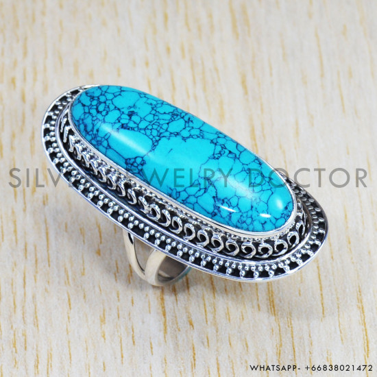 Turquoise 925 Sterling Silver Ring (SJWR-845) Turquoise 925 Sterling Silver Ring (SJWR-845)